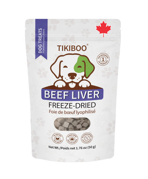 TIKIBOO Freeze-Dried Beef Liver Dog Treats  Single-Ingredient 50 grams